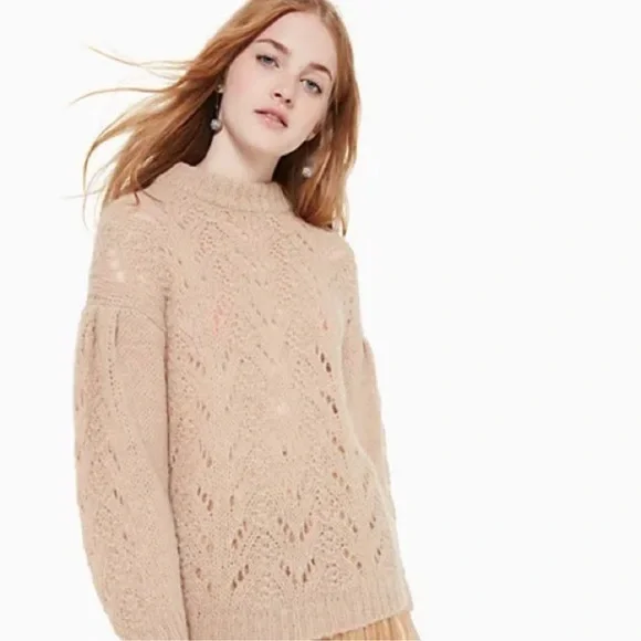 NWOT KATE SPADE Cozy Pointelle Alpaca Sweater, M - Picture 1 of 6